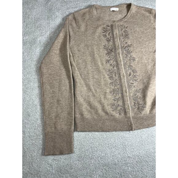 Garnet Hill Women's Brown Button Down Cashmere Sweater Size Medium - Picture 4 of 8